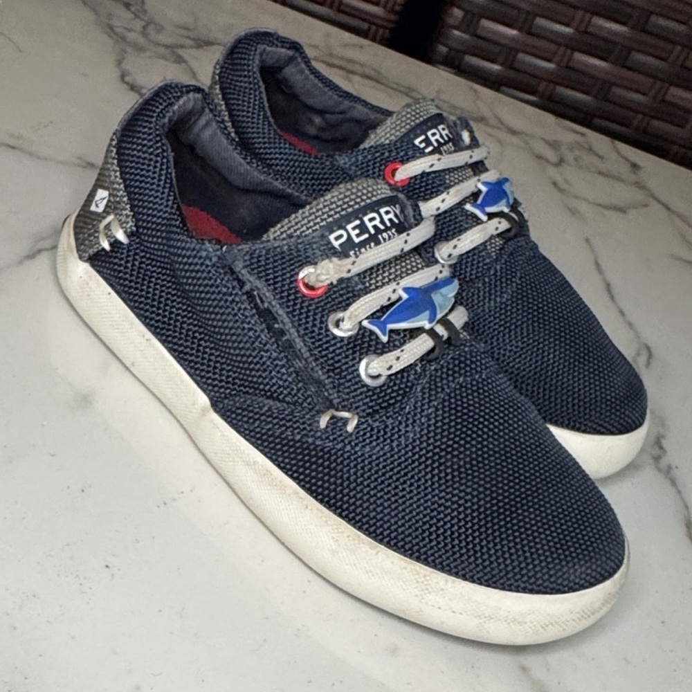 Sperry Kids Washable Dark Blue Memory Foam Sneakers with Velcro Closure